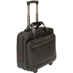 Tassia Faux Leather Black Laptop Trolley - 2 Wheel Twin Carry Handles 15.6"  NWT